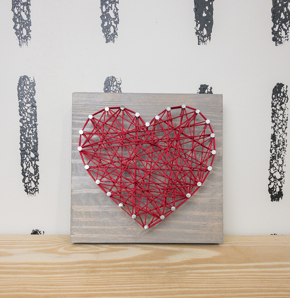 Easy Valentine Kids Craft String Art Heart
