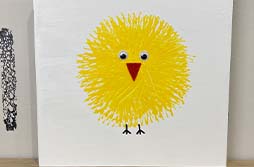 Spring Chick Fork Painting